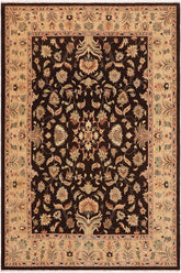 handmade Traditional Kafkaz Dark Brown Tan Hand Knotted RECTANGLE 100% WOOL area rug 9 x 12